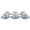 Blue Fluted Hotel Coffee Cups with Saucers from Bing & Grondahl, Set of 6, Image 1