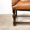 Antique Cognac Colored Sheep Leather Armchair with Square Wooden Frame 10