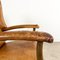 Antiker Cognacfarbener Schafsleder Sessel mit Abgenutzten Armlehnen 3