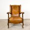 Antique Cognac Colored Sheep Leather Armchair with Worn Armrests 9