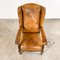Antique Cognac Colored Sheep Leather Armchair with Worn Armrests 10