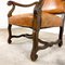 Antique Cognac Colored Sheep Leather Armchair with Carving 8
