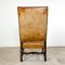 Antique Cognac Colored Sheep Leather Armchair with Carving 3