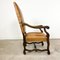 Antique Cognac Colored Sheep Leather Armchair with Carving 2