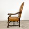 Antique Cognac Colored Sheep Leather Armchair with Carving 4
