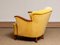 Yellow Velvet Lounge Chair with Mahogany Details, 1940s 8