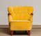 Yellow Velvet Lounge Chair with Mahogany Details, 1940s, Image 10