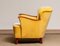 Yellow Velvet Lounge Chair with Mahogany Details, 1940s, Image 7