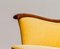 Yellow Velvet Lounge Chair with Mahogany Details, 1940s 14