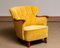 Fauteuil en Velours Jaune avec Détails en Acajou, 1940s 15