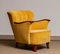 Fauteuil en Velours Jaune avec Détails en Acajou, 1940s 3