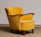 Yellow Velvet Lounge Chair with Mahogany Details, 1940s, Image 3