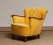 Yellow Velvet Lounge Chair with Mahogany Details, 1940s 11