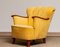 Yellow Velvet Lounge Chair with Mahogany Details, 1940s, Image 5