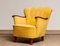 Yellow Velvet Lounge Chair with Mahogany Details, 1940s, Image 4