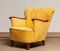 Fauteuil en Velours Jaune avec Détails en Acajou, 1940s 6