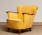 Yellow Velvet Lounge Chair with Mahogany Details, 1940s 6