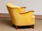Yellow Velvet Lounge Chair with Mahogany Details, 1940s 9