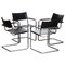 Mg5 Black Leather Dining or Office Chairs by Matteo Grassi, 1970s, Set of 4, Image 1