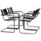 Mg5 Black Leather Dining or Office Chairs by Matteo Grassi, 1970s, Set of 4 4