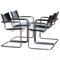 Mg5 Black Leather Dining or Office Chairs by Matteo Grassi, 1970s, Set of 4, Image 4