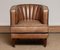 Brown Leather Art Deco Club Chair, 1950s 8