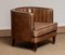 Brown Leather Art Deco Club Chair, 1950s 10