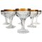 Clear Crystal Goblets with Gilded and Etched Band from Moser, Set of 6 1