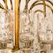 Lampadario a cinque livelli in vetro soffiato e ottone di Doria, anni '60, Immagine 3