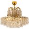 Five-Tiers Blown Glass and Brass Chandelier from Doria, 1960 1