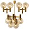 Three-Light Fixtures in the Style of Hans Agne Jakobsson, Sweden, 1960, Set of 3 1