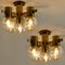 Brass and Glass Light Fixtures in the Style of Jacobsson, 1960s, Set of 2 4