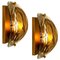 Brass and Brown Glass Hand Blown Murano Glass Wall Lights by J. Kalmar, Set of 2, Image 2