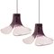 Lampes à Suspension Modèle LS185 Violettes par Carlo Nason pour Mazzega 4