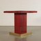 Table in Stained Wood, Brass and Cloth, 1980s 8