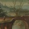 Landscape with River and Figures Painting, 18th Century 3