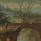 Pintura de paisaje con río y figuras, siglo XVIII, Imagen 3
