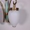 Brass & Opaline Glass Sconces, 1950s, Set of 3 6