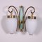 Brass & Opaline Glass Sconces, 1950s, Set of 3 5