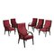 Cavour Armchairs with Lacquered Wood and Foam Fabric, Italy, 1970s, Set of 6, Image 1