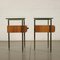 Bedside Tables with Mahogany Veneer in Brass and Glass, Italy 1960s, Set of 2 12