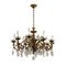 Brass and Bronze Ten Light Chandelier 1