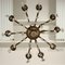 Brass and Bronze Ten Light Chandelier 9