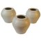 Ivory White Studio Pottery Vases, 1980s, Set of 3 1