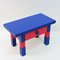 Colorful Pink and Blue Pine Table with Drawer by Erik Höglund for Eriksmålaglas, 1960s 2