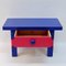 Colorful Pink and Blue Pine Table with Drawer by Erik Höglund for Eriksmålaglas, 1960s 5