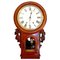 19th-Century Antique Victorian Carved Walnut Eight Day Wall Clock, Image 1