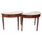 Antique George III Demilune Mahogany Console Tables, Set of 2 1
