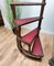 Mid-Century Italian Carved Walnut Wood and Leather Spiral 4-Step Library Ladder 6
