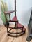 Mid-Century Italian Carved Walnut Wood and Leather Spiral 4-Step Library Ladder 2